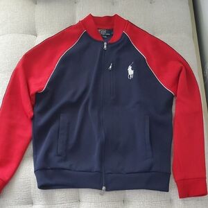 Polo By Ralph Lauren Blue Red Zipper Sweater